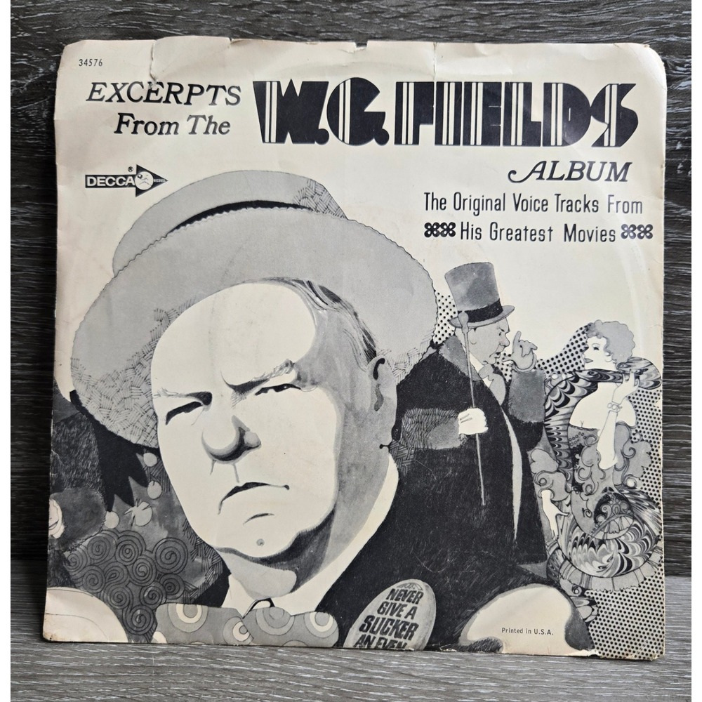 Excerpts From The W.C. Fields Album 7" 45 RPM Promo Decca 34576 Tested
